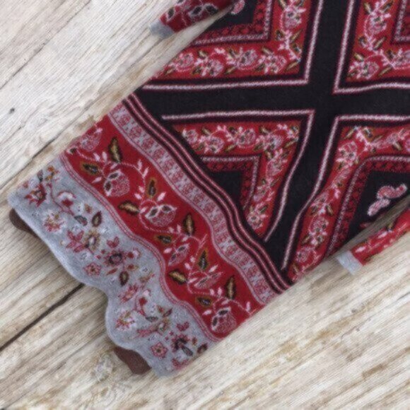 [New] Max Sport LA (XS=4) Knit Duster Style Long Cardigan Sweater Black/Red/Gray - Picture 3 of 8